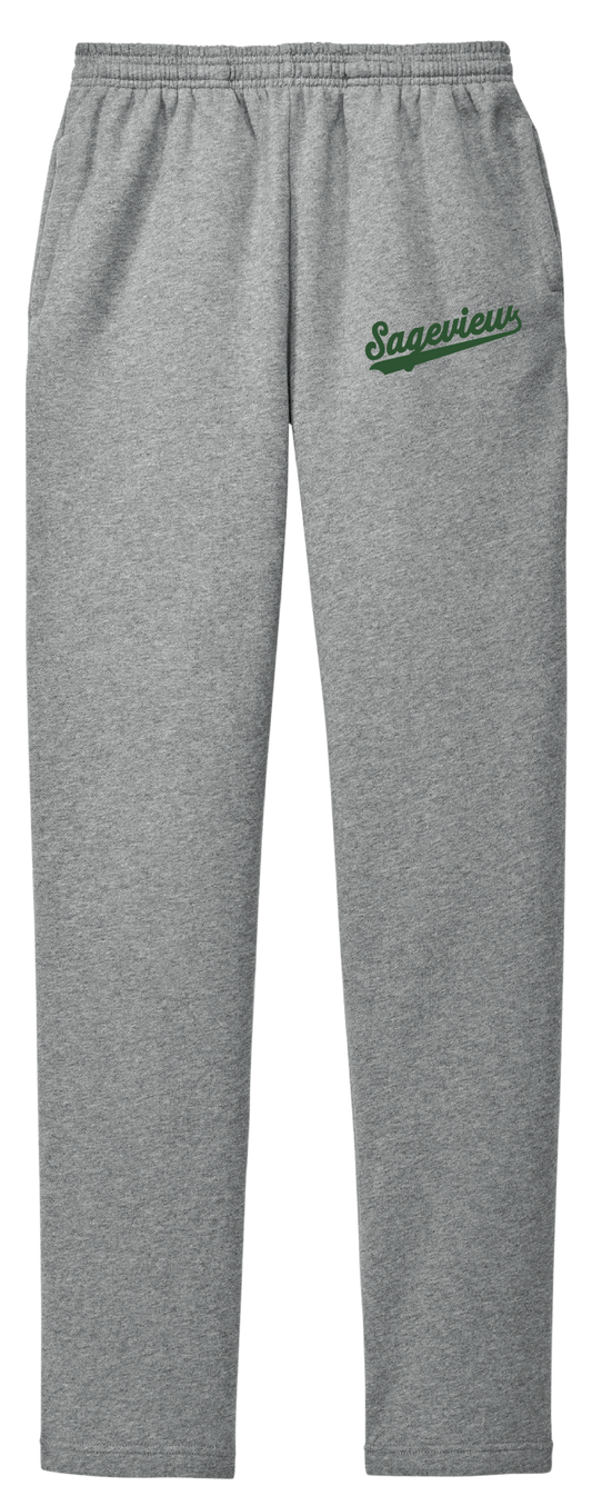 Sageview Script Fleece Open-Bottom Sweatpants