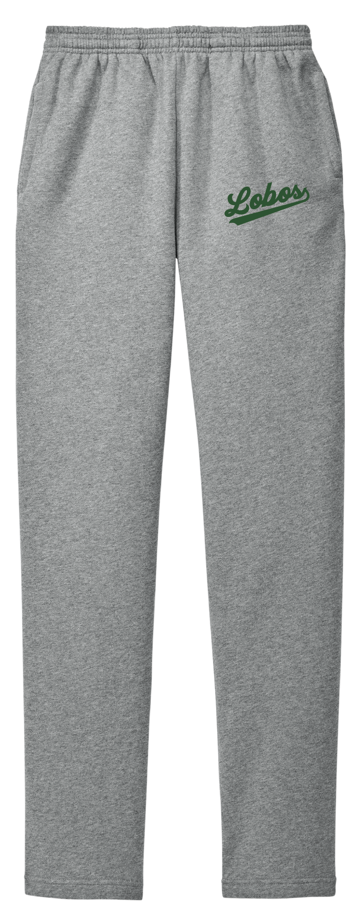 Lobos Script Fleece Open-Bottom Sweatpants