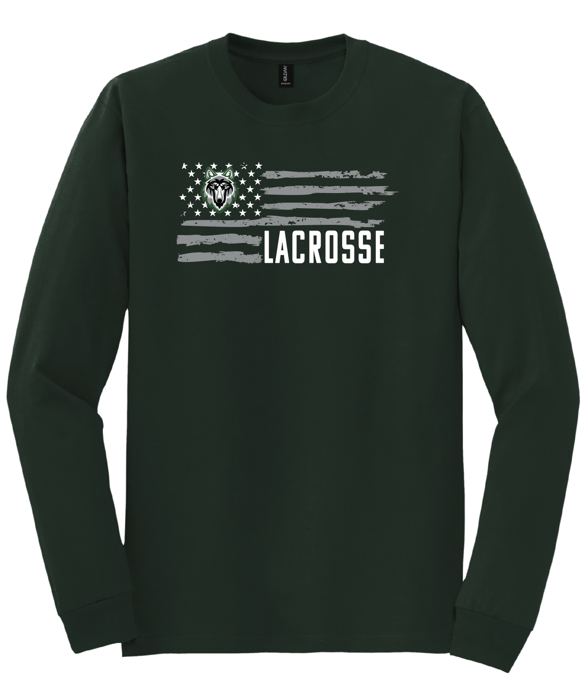 Lobo Flag Lacrosse Long Sleeve T-Shirt