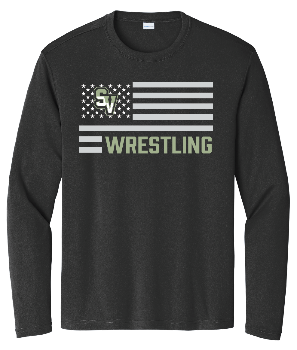 Sageview Wrestling American Flag Long Sleeve