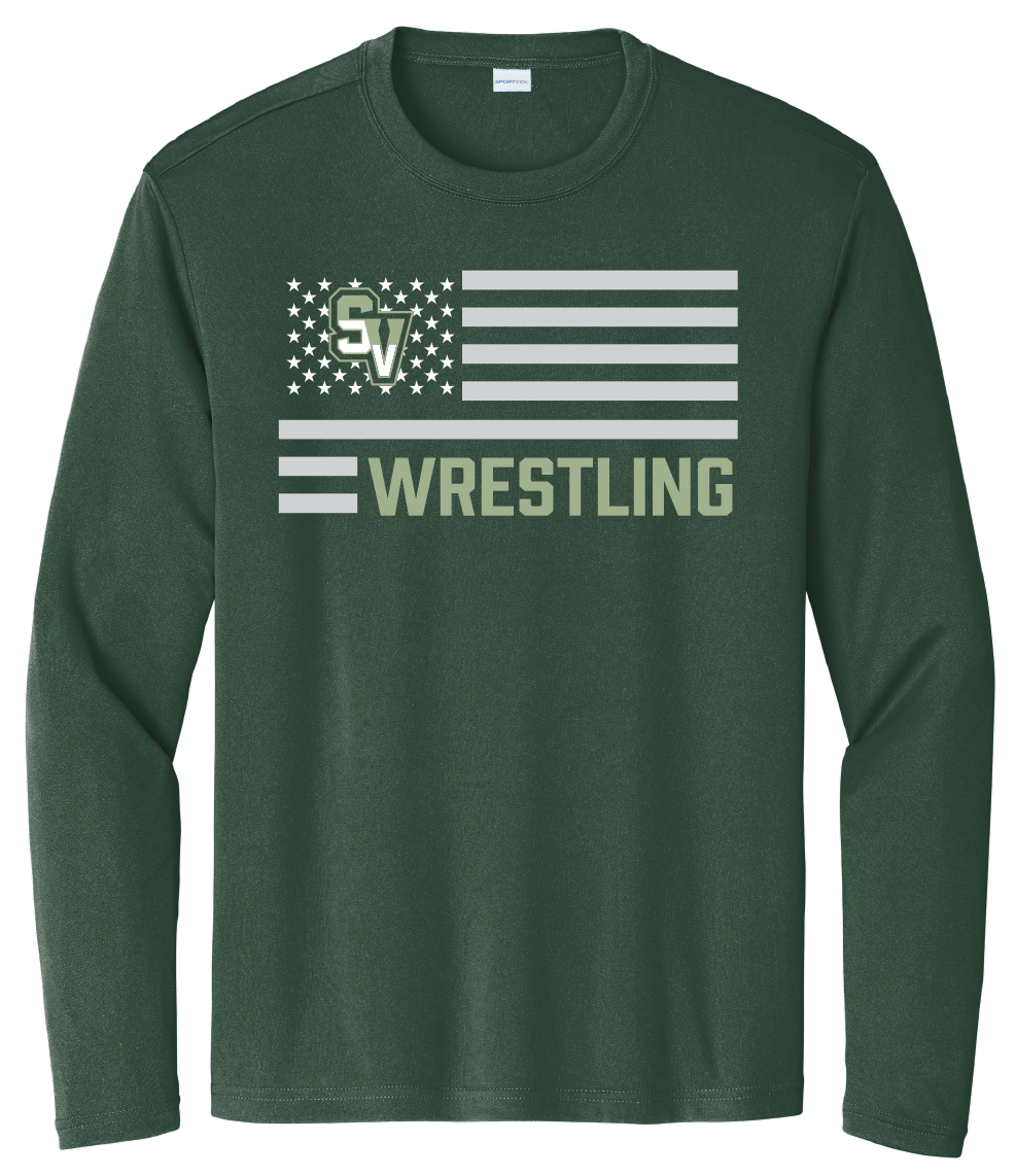 Sageview Wrestling American Flag Long Sleeve