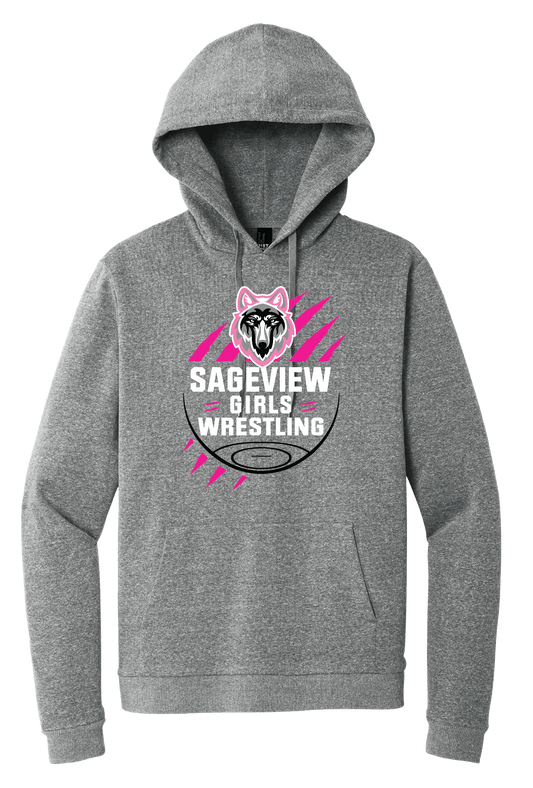 Sageview Girl's Wrestling Team Logo Hoodie Pink Edition