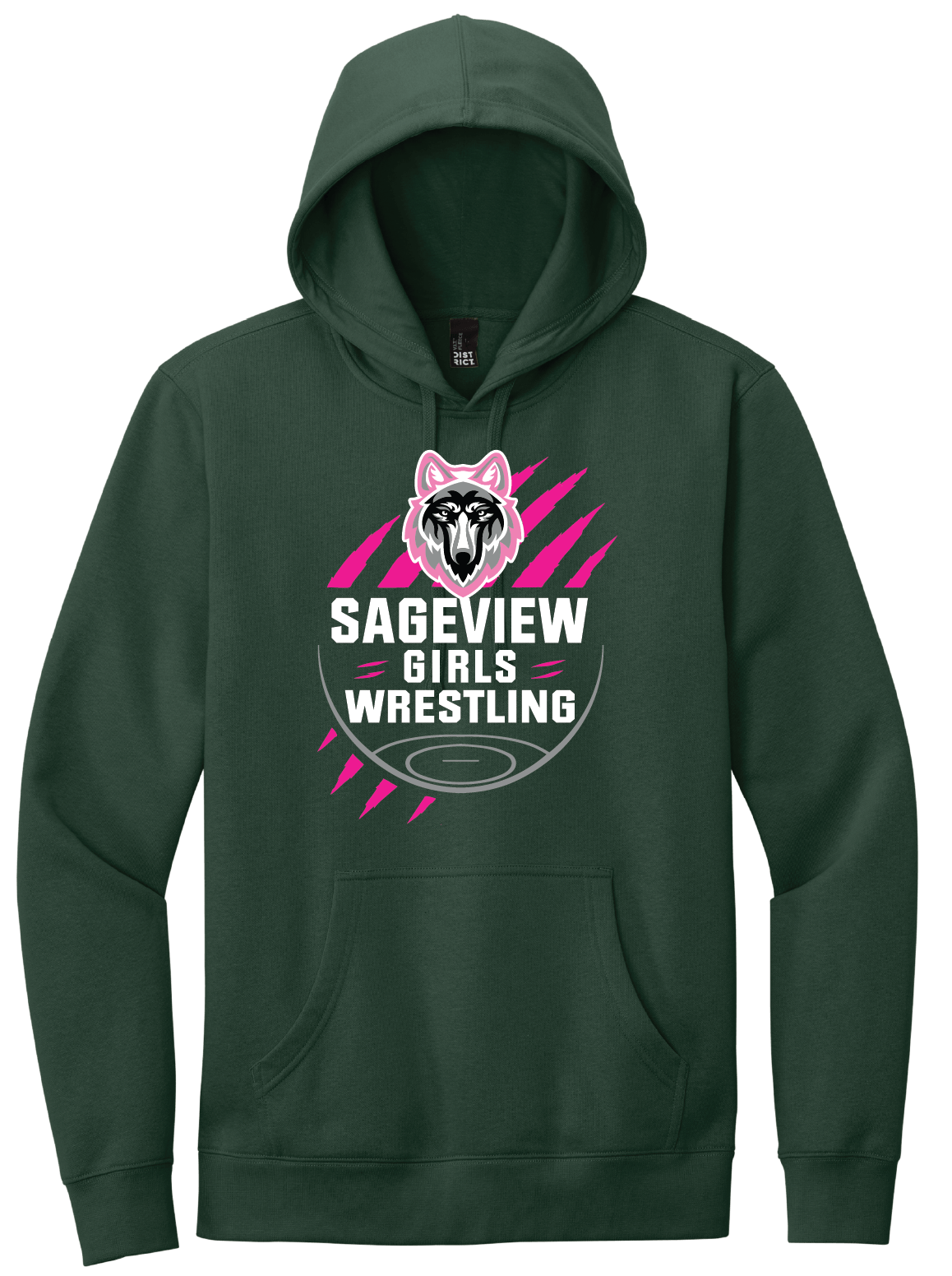 Sageview Girl's Wrestling Team Logo Hoodie Pink Edition