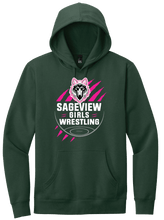 Load image into Gallery viewer, Sageview Girl's Wrestling Team Logo Hoodie Pink Edition