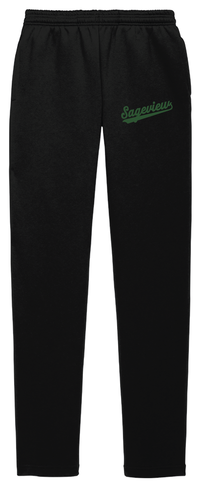 Sageview Script Fleece Open-Bottom Sweatpants