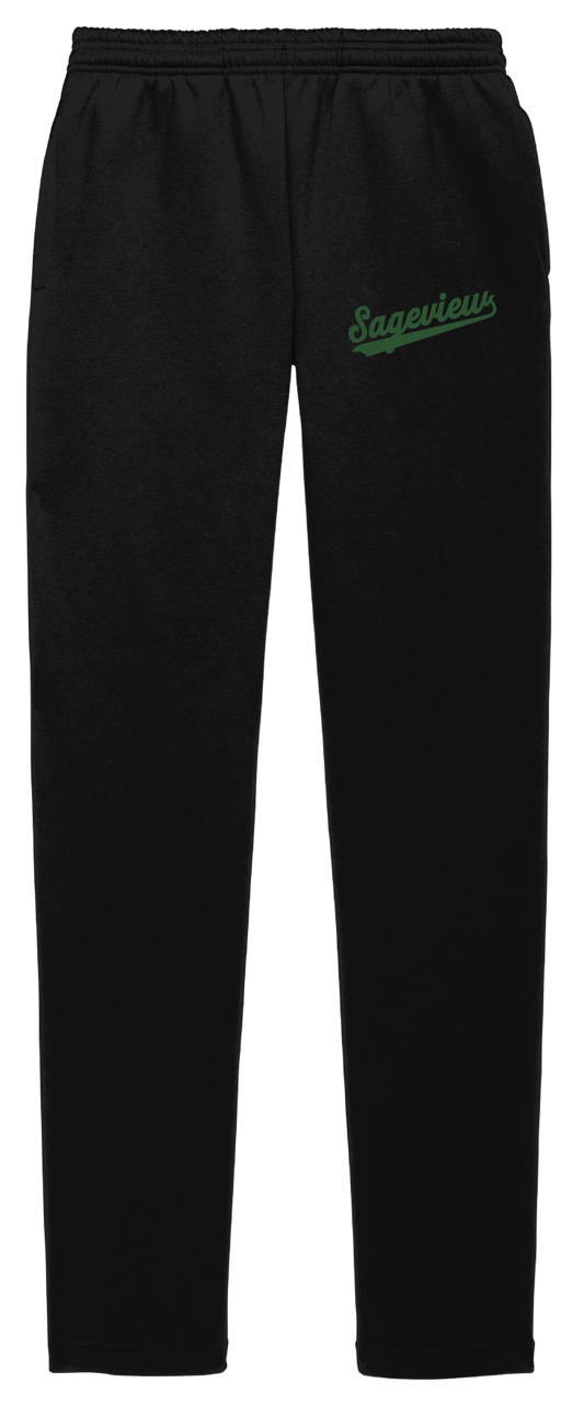 Sageview Script Fleece Open-Bottom Sweatpants