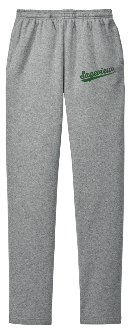 Sageview Script Fleece Open-Bottom Sweatpants