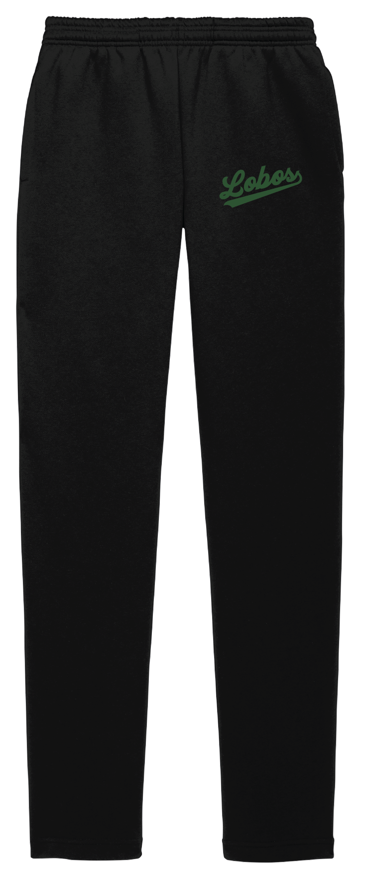 Lobos Script Fleece Open-Bottom Sweatpants