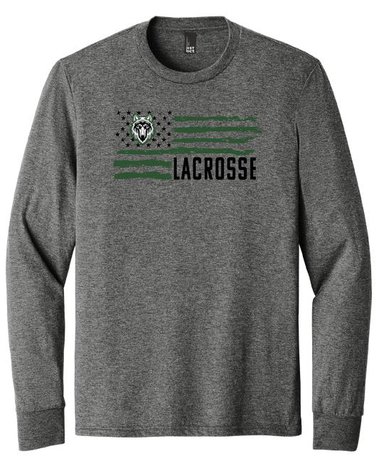 Lobo Flag Lacrosse Long Sleeve T-Shirt
