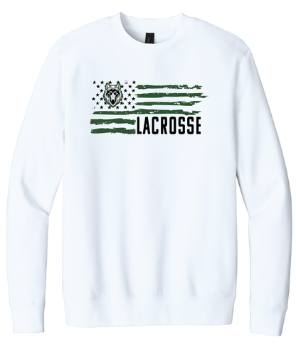 Lobo Flag Lacrosse Crewneck Fleece