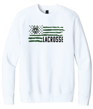 Load image into Gallery viewer, Lobo Flag Lacrosse Crewneck Fleece
