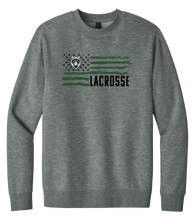 Load image into Gallery viewer, Lobo Flag Lacrosse Crewneck Fleece
