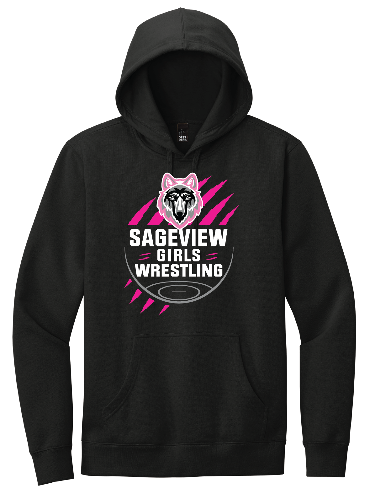 Sageview Girl's Wrestling Team Logo Hoodie Pink Edition