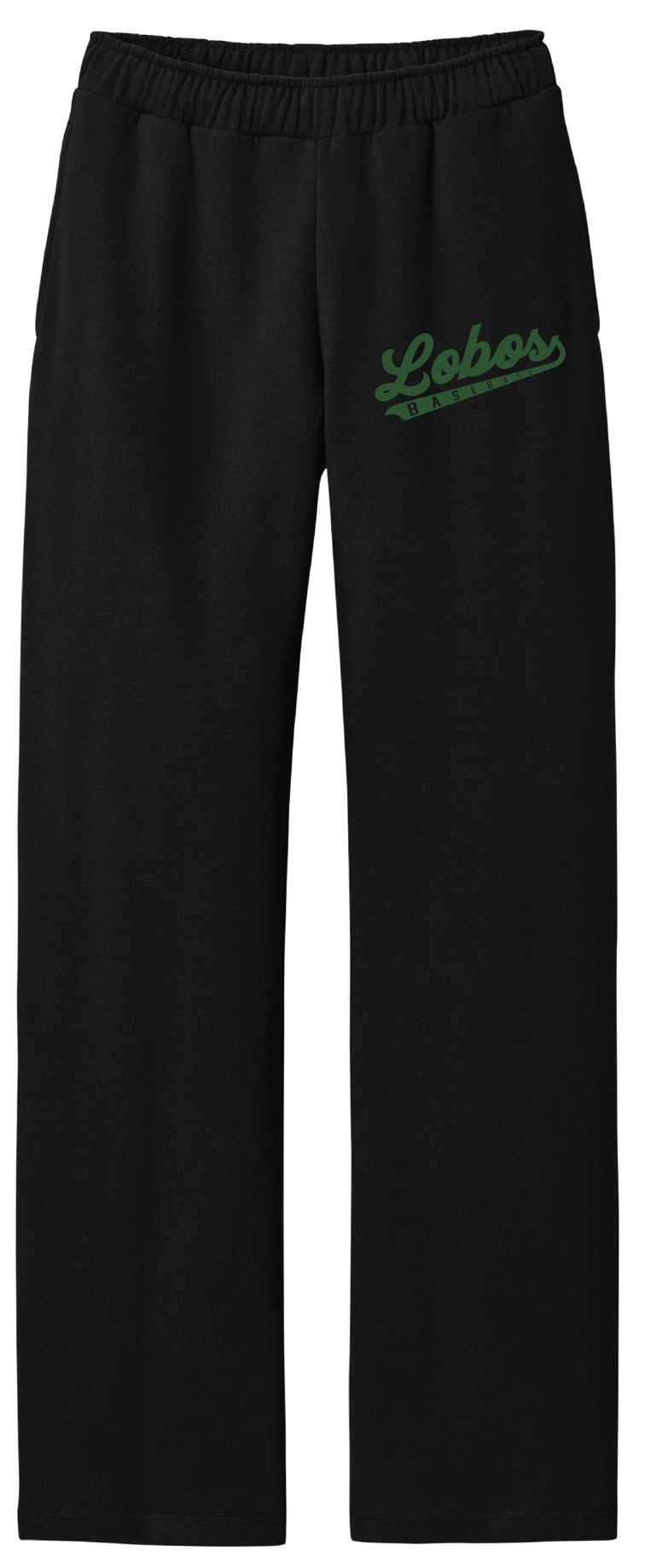 Lobos Script Fleece Open-Bottom Sweatpants