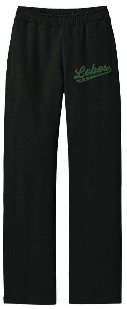 Lobos Script Fleece Open-Bottom Sweatpants