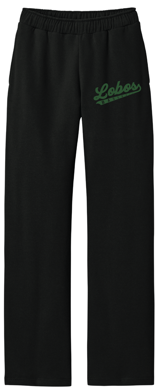 Lobos Script Fleece Open-Bottom Sweatpants