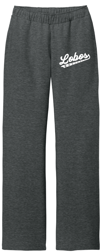 Lobos Script Fleece Open-Bottom Sweatpants