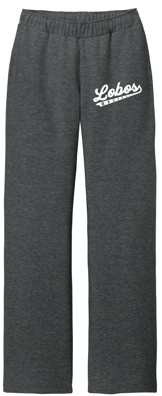 Lobos Script Fleece Open-Bottom Sweatpants