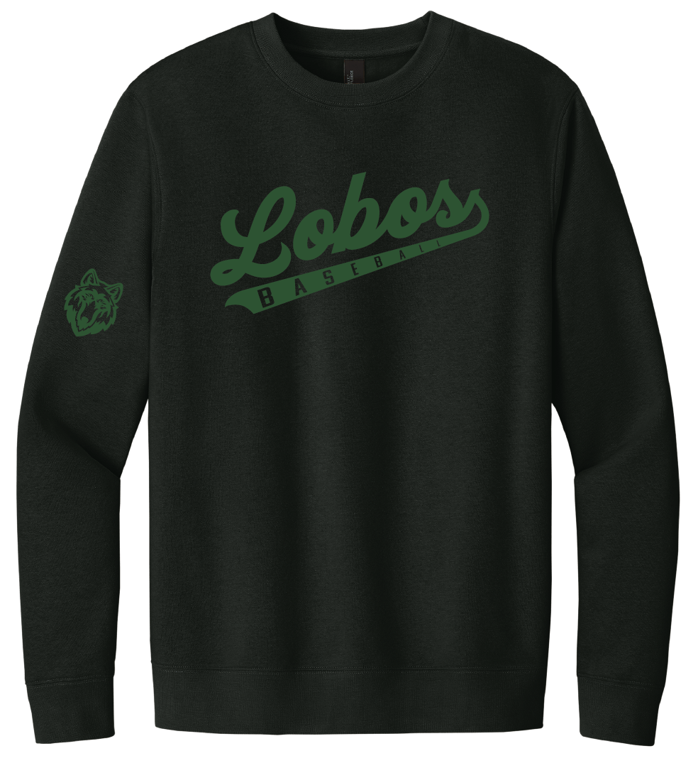 Lobos Script Baseball Crewneck Fleece