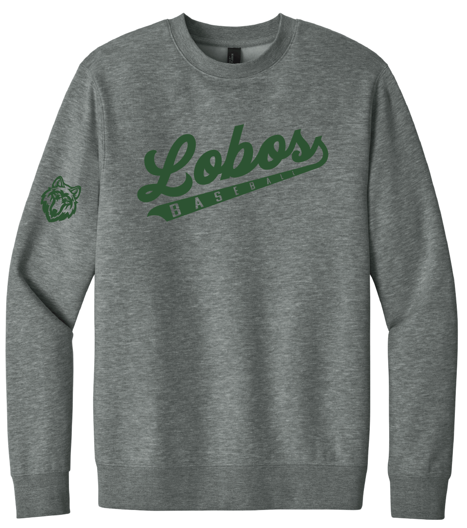 Lobos Script Baseball Crewneck Fleece