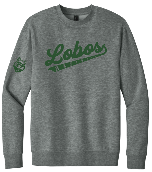 Lobos Script Baseball Crewneck Fleece