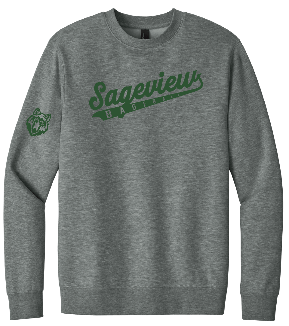 Sageview Script Baseball Crewneck Fleece