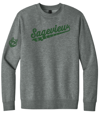 Sageview Script Baseball Crewneck Fleece