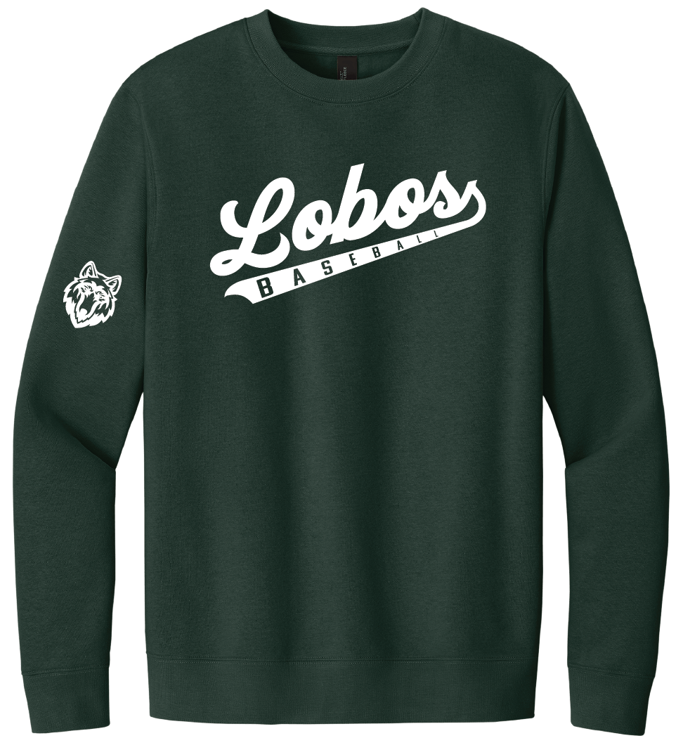 Lobos Script Baseball Crewneck Fleece
