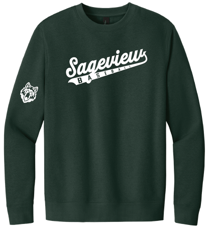 Sageview Script Baseball Crewneck Fleece