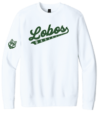 Load image into Gallery viewer, Lobos Script Baseball Crewneck Fleece
