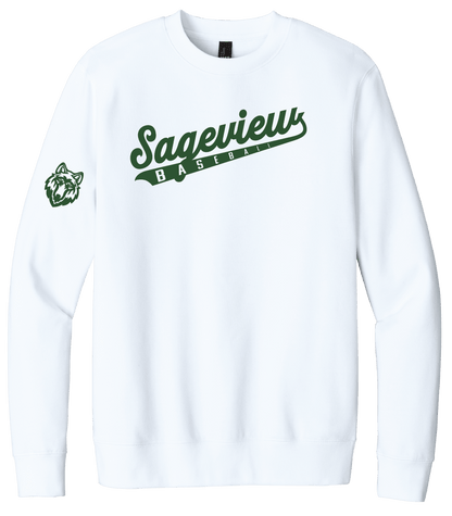 Sageview Script Baseball Crewneck Fleece