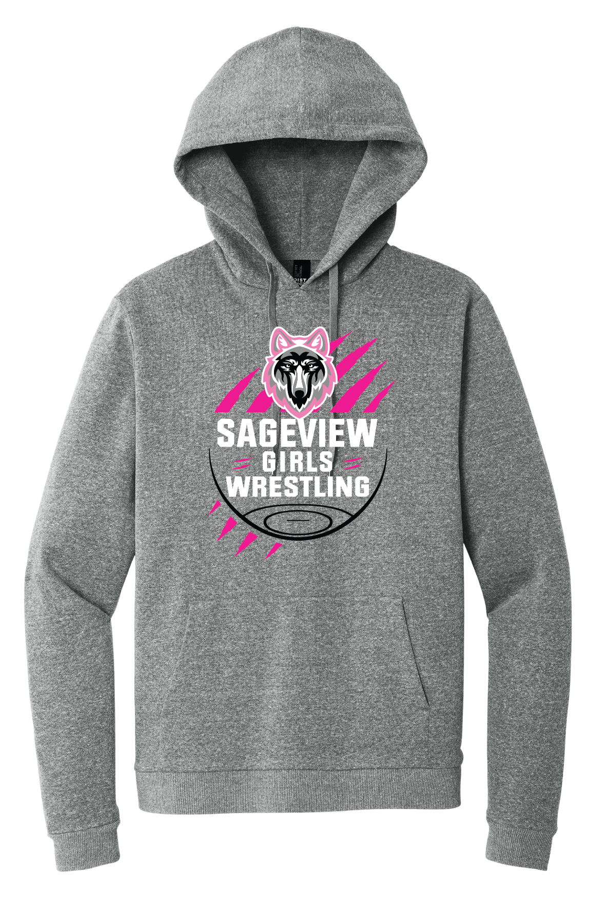 Sageview Girl's Wrestling Team Logo Hoodie Pink Edition