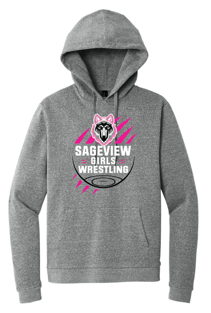 Sageview Girl's Wrestling Team Logo Hoodie Pink Edition