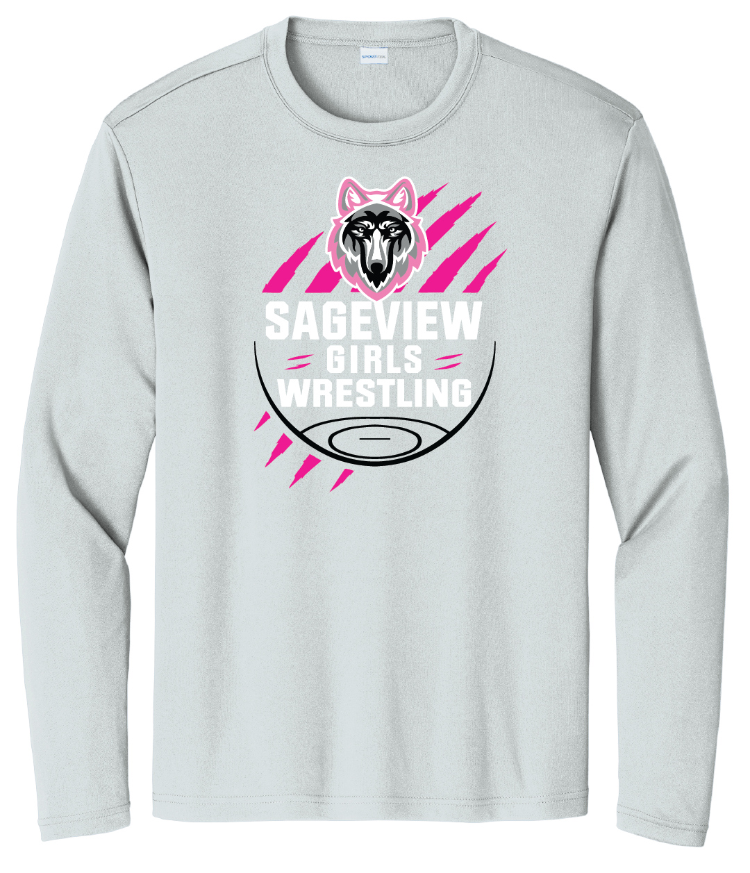 Sageview Girl's Wrestling Team Logo Long Sleeve Pink Edition