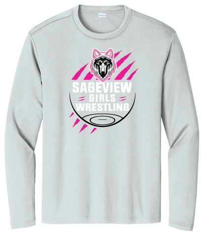 Sageview Girl's Wrestling Team Logo Long Sleeve Pink Edition