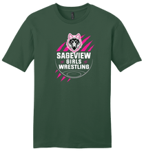Load image into Gallery viewer, Sageview Girl's Wrestling Team Logo Tee Pink Edition
