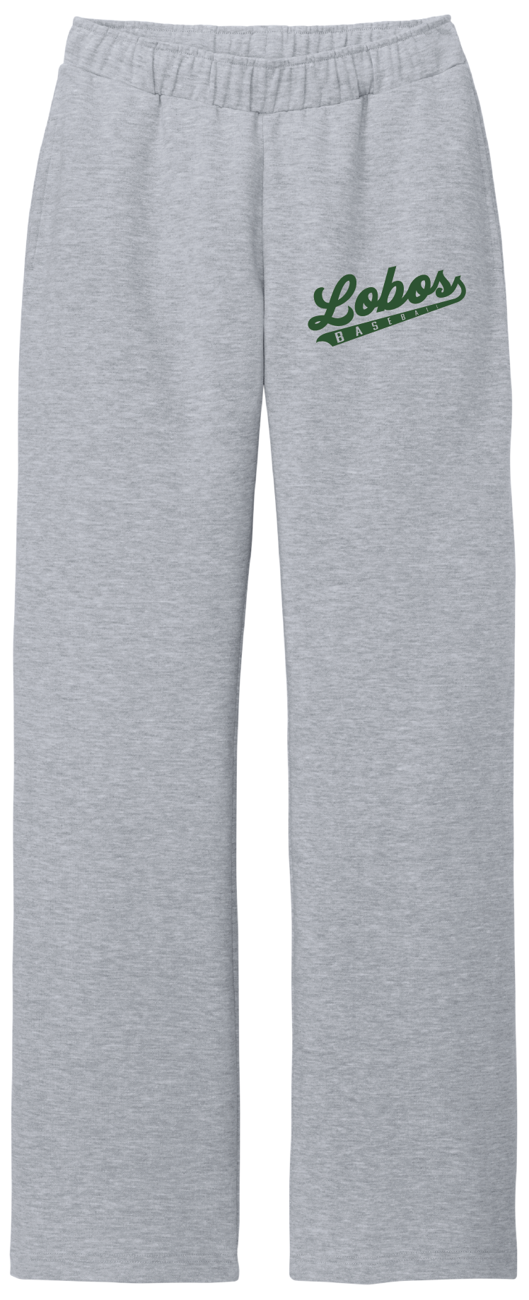 Lobos Script Fleece Open-Bottom Sweatpants