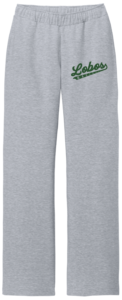 Lobos Script Fleece Open-Bottom Sweatpants