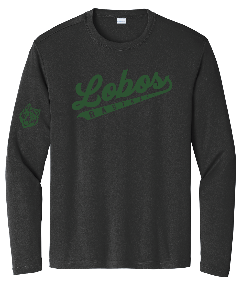Lobos Script Moisture-Wicking Long Sleeve Tee