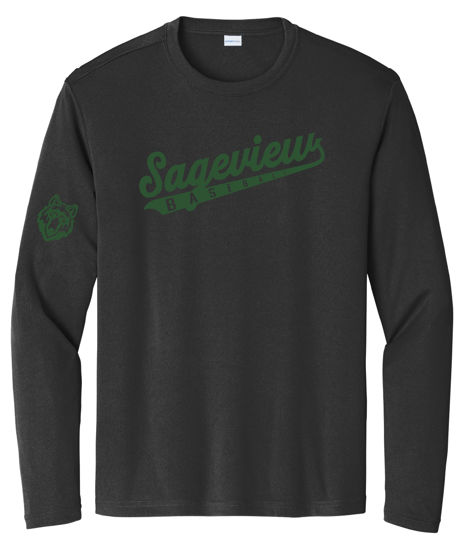 Sageview Script Moisture-Wicking Long Sleeve Tee