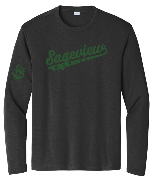 Sageview Script Moisture-Wicking Long Sleeve Tee