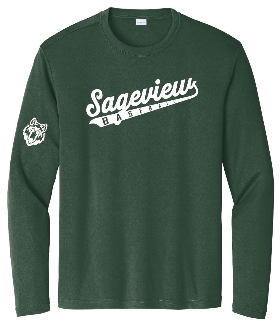 Sageview Script Moisture-Wicking Long Sleeve Tee