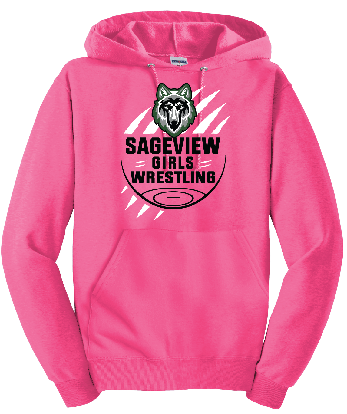 Sageview Girl's Wrestling Team Logo Hoodie