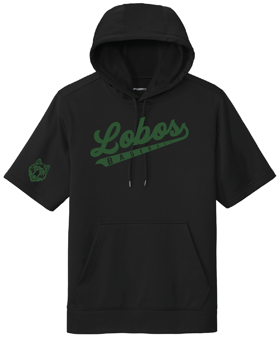 Lobos Script Fleece Short Sleeve Hooded Pullover