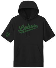 Load image into Gallery viewer, Lobos Script Fleece Short Sleeve Hooded Pullover
