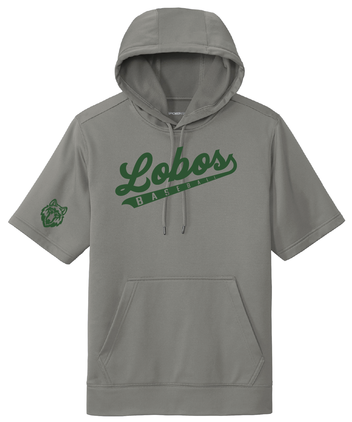 Lobos Script Fleece Short Sleeve Hooded Pullover