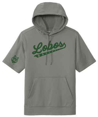 Lobos Script Fleece Short Sleeve Hooded Pullover