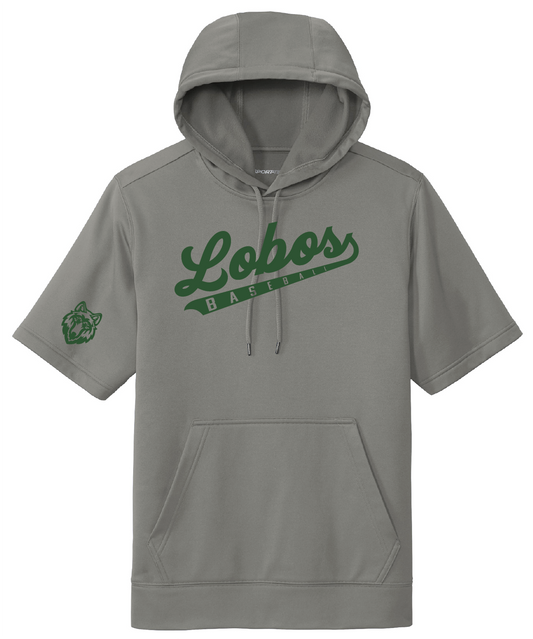 Lobos Script Fleece Short Sleeve Hooded Pullover