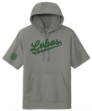 Load image into Gallery viewer, Lobos Script Fleece Short Sleeve Hooded Pullover
