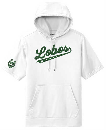 Lobos Script Fleece Short Sleeve Hooded Pullover